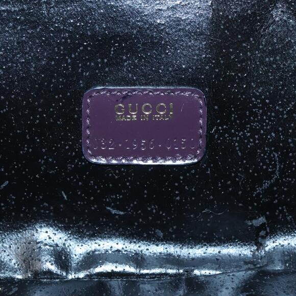 GUCCI Bamboo Vanity Hand Bag Leather Purple Gold 032 1956 032 1956 - Picture 15 of 16